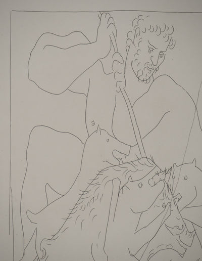 Pablo PICASSO : Métamorphoses d'Ovide, Méléagre tue le sanglier de Calydo, Gravure originale (photo de détail 4) - Crédit photo : Galerie Art.Paris