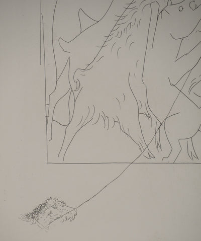 Pablo PICASSO : Métamorphoses d'Ovide, Méléagre tue le sanglier de Calydo, Gravure originale (photo de détail 6) - Crédit photo : Galerie Art.Paris