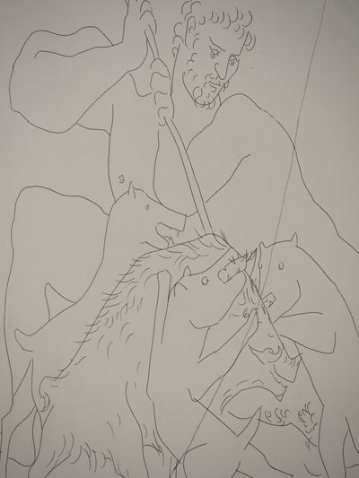 Pablo PICASSO : Métamorphoses d'Ovide, Méléagre tue le sanglier de Calydo, Gravure originale (photo de détail 7) - Crédit photo : Galerie Art.Paris