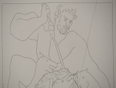 Pablo PICASSO : Métamorphoses d'Ovide, Méléagre tue le sanglier de Calydo, Gravure originale (photo de détail 8) - Crédit photo : Galerie Art.Paris