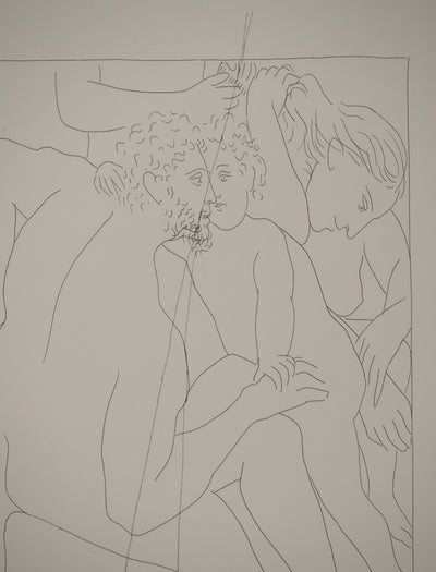Pablo PICASSO : Métamorphoses d'Ovide, Deucalion et Pyrrha créent un nouveau genre humai, Gravure originale (photo de détail 4) - Crédit photo : Galerie Art.Paris