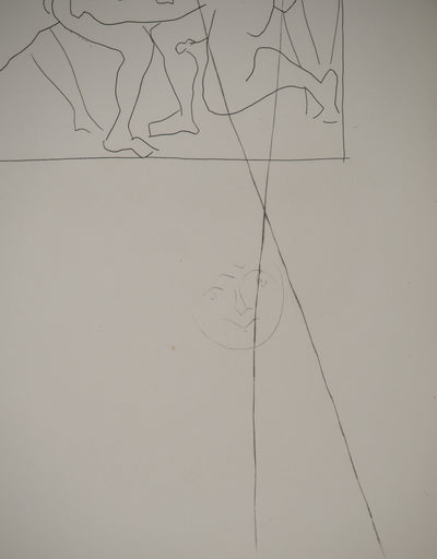 Pablo PICASSO : Métamorphoses d'Ovide, Deux lutteurs observés par trois femmes nue, Gravure originale (photo de détail 5) - Crédit photo : Galerie Art.Paris