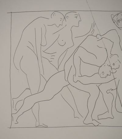 Pablo PICASSO : Métamorphoses d'Ovide, Deux lutteurs observés par trois femmes nue, Gravure originale (photo de détail 6) - Crédit photo : Galerie Art.Paris