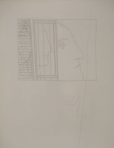 Pablo PICASSO : Métamorphoses d'Ovide, Trois fragments de tête, Gravure originale (vue générale) - Crédit photo : Galerie Art.Paris