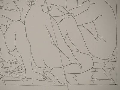 Pablo PICASSO : Métamorphoses d'Ovide, Quatre hommes nus assi, Gravure originale (photo de détail 8) - Crédit photo : Galerie Art.Paris