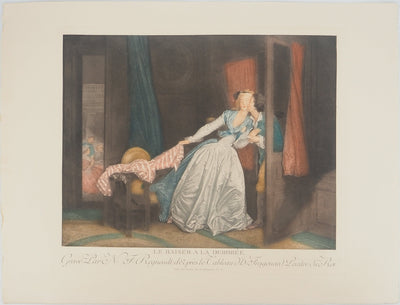 Jean-Honoré FRAGONARD : Le baiser dérobé, Gravure originale (vue générale) - Crédit photo : Galerie Art.Paris