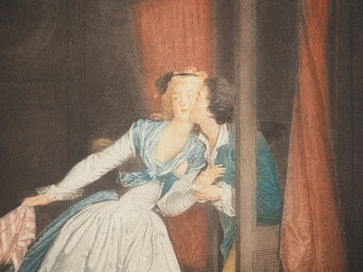 Jean-Honoré FRAGONARD : Le baiser dérobé, Gravure originale (photo de détail 3) - Crédit photo : Galerie Art.Paris