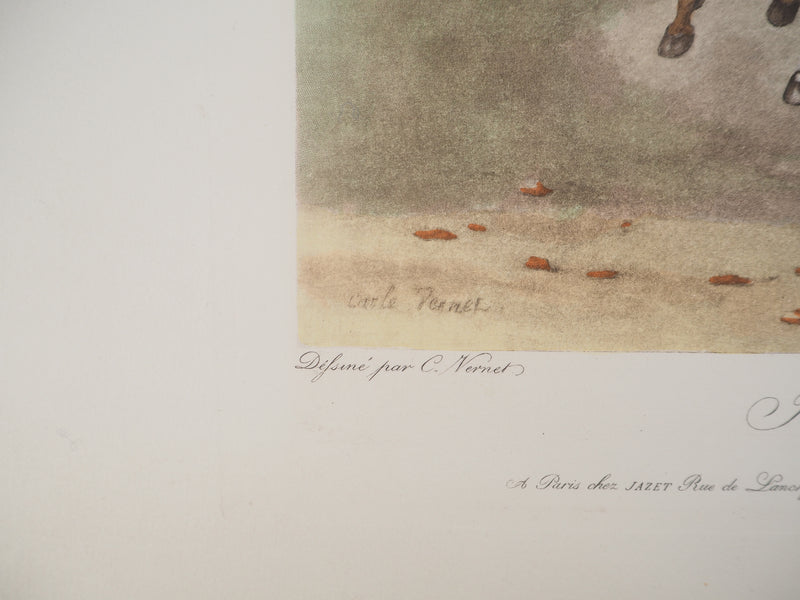 Charles-Antoine VERNET : Jockey coupant son adversaire, Gravure originale (photo de détail 2) - Crédit photo : Galerie Art.Paris