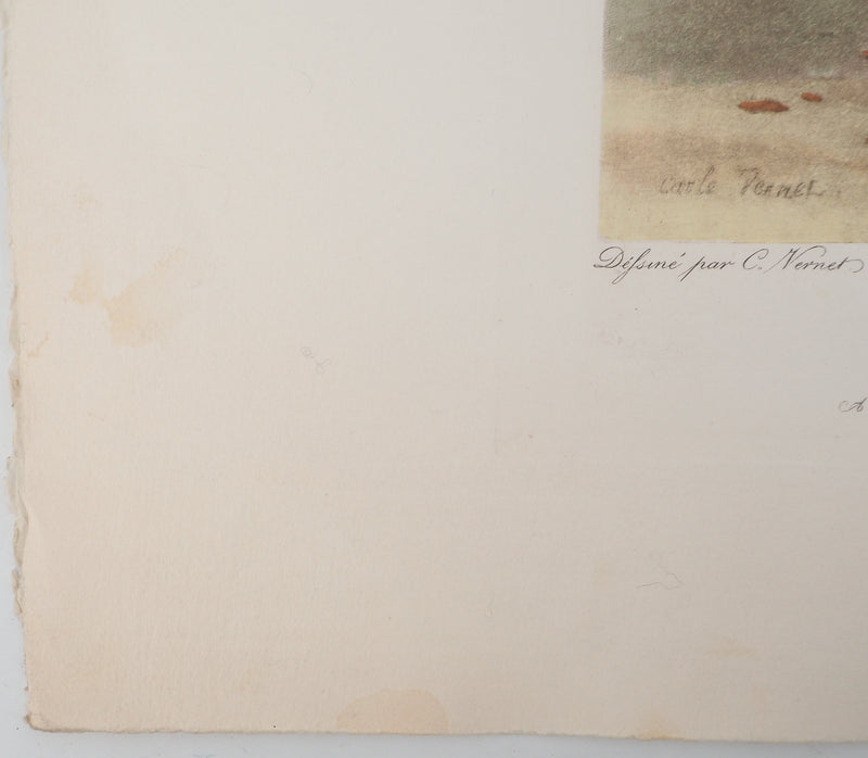 Charles-Antoine VERNET : Jockey coupant son adversaire, Gravure originale (photo de détail 5) - Crédit photo : Galerie Art.Paris