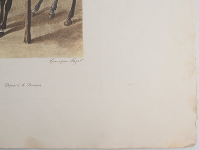 Charles-Antoine VERNET : Jockey coupant son adversaire, Gravure originale (photo de détail 6) - Crédit photo : Galerie Art.Paris