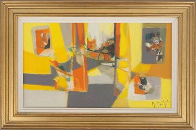 Marcel MOULY : L'intérieur jaune, Tableau original (vue générale) - Crédit photo : Galerie Art.Paris
