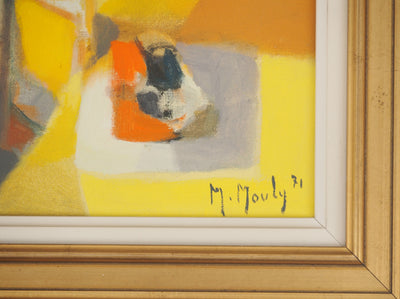 Marcel MOULY : L'intérieur jaune, Tableau original (photo de détail 2) - Crédit photo : Galerie Art.Paris