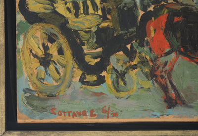 André COTTAVOZ : Le cabriolet, Tableau original (photo de détail 2) - Crédit photo : Galerie Art.Paris