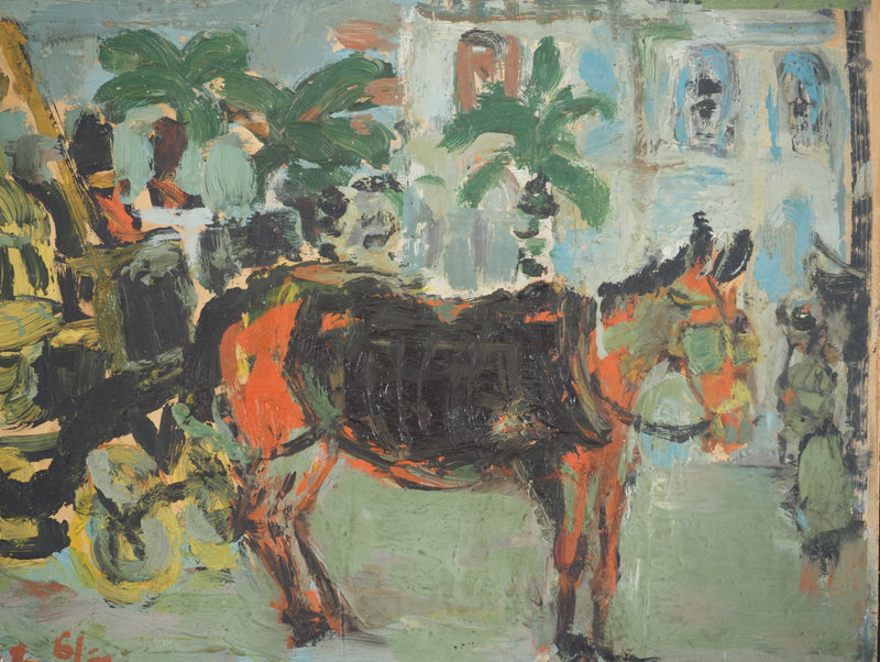 André COTTAVOZ : Le cabriolet, Tableau original (photo de détail 4) - Crédit photo : Galerie Art.Paris