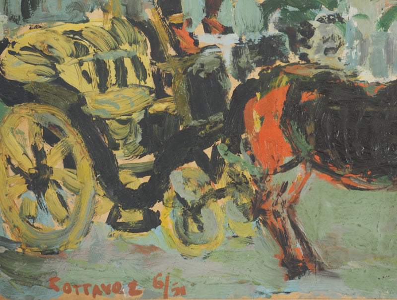 André COTTAVOZ : Le cabriolet, Tableau original (photo de détail 7) - Crédit photo : Galerie Art.Paris