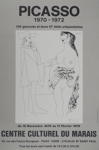 Pablo PICASSO : Le mousquetaire et la prostituée, Affiche originale (vue générale) - Crédit photo : Galerie Art.Paris
