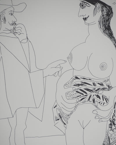 Pablo PICASSO : Le mousquetaire et la prostituée, Affiche originale (photo de détail 4) - Crédit photo : Galerie Art.Paris