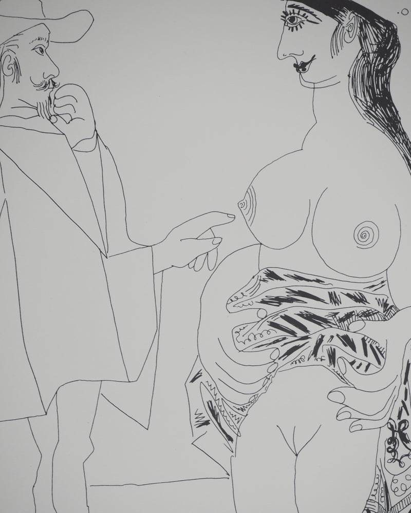 Pablo PICASSO : Le mousquetaire et la prostituée, Affiche originale (photo de détail 4) - Crédit photo : Galerie Art.Paris