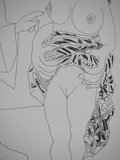 Pablo PICASSO : Le mousquetaire et la prostituée, Affiche originale (photo de détail 5) - Crédit photo : Galerie Art.Paris