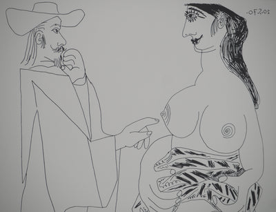 Pablo PICASSO : Le mousquetaire et la prostituée, Affiche originale (photo de détail 6) - Crédit photo : Galerie Art.Paris