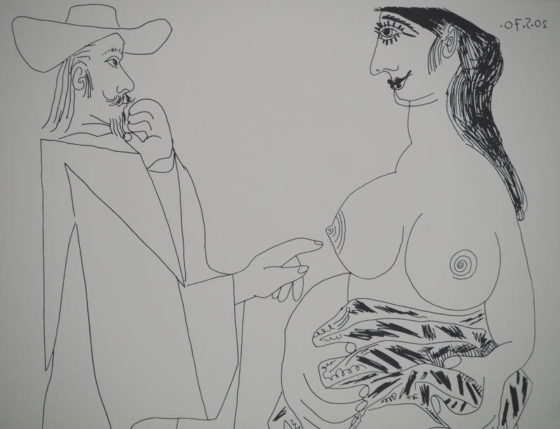 Pablo PICASSO : Le mousquetaire et la prostituée, Affiche originale (photo de détail 6) - Crédit photo : Galerie Art.Paris