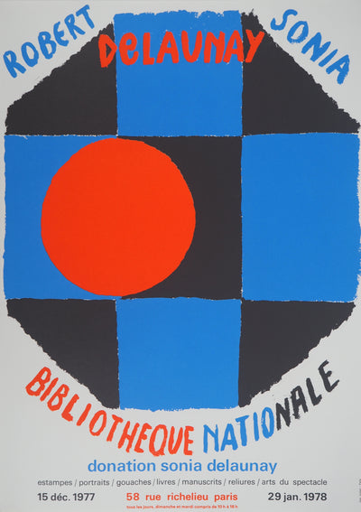 Sonia DELAUNAY : Composition au rond rouge, Affiche originale (vue générale) - Crédit photo : Galerie Art.Paris