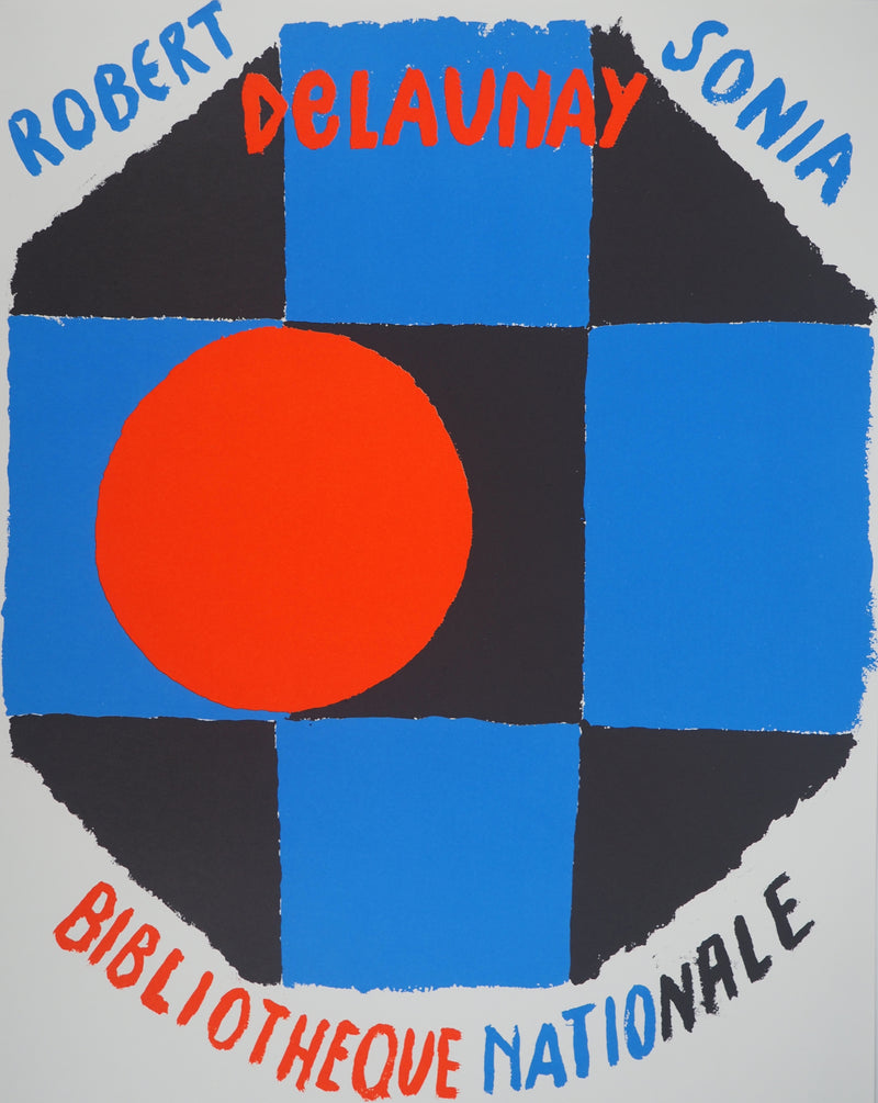 Sonia DELAUNAY : Composition au rond rouge, Affiche originale (photo de détail 2) - Crédit photo : Galerie Art.Paris