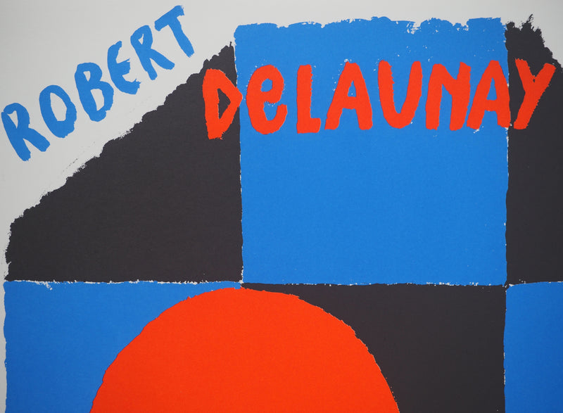 Sonia DELAUNAY : Composition au rond rouge, Affiche originale (photo de détail 3) - Crédit photo : Galerie Art.Paris