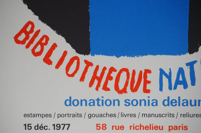 Sonia DELAUNAY : Composition au rond rouge, Affiche originale (photo de détail 5) - Crédit photo : Galerie Art.Paris