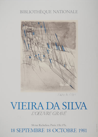 Maria Helena VIEIRA DA SILVA : L'œuvre gravé, Affiche originale (vue générale) - Crédit photo : Galerie Art.Paris