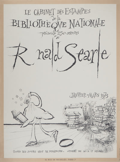 Ronald SEARLE : Le cabinet des estampes, Lithographie originale (vue générale) - Crédit photo : Galerie Art.Paris