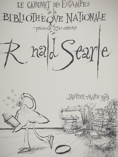 Ronald SEARLE : Le cabinet des estampes, Lithographie originale (photo de détail 2) - Crédit photo : Galerie Art.Paris