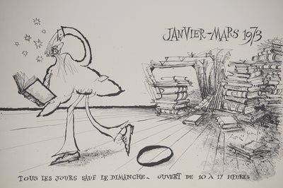 Ronald SEARLE : Le cabinet des estampes, Lithographie originale (photo de détail 4) - Crédit photo : Galerie Art.Paris