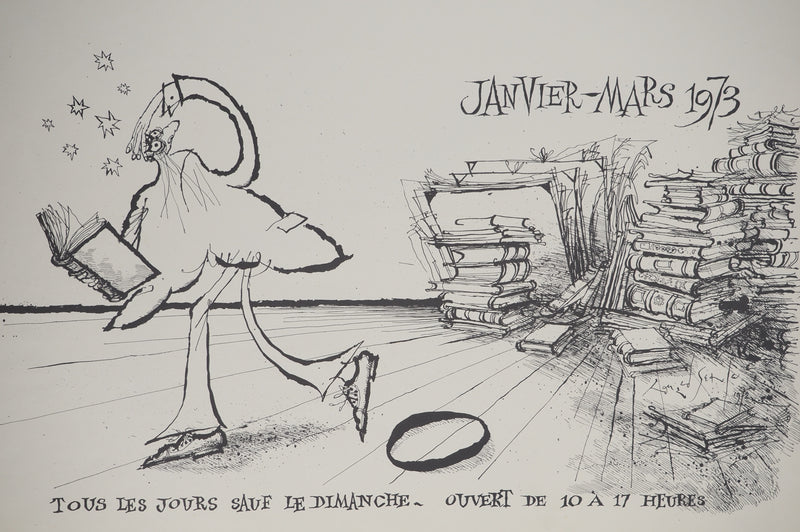 Ronald SEARLE : Le cabinet des estampes, Lithographie originale (photo de détail 4) - Crédit photo : Galerie Art.Paris