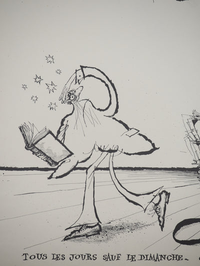 Ronald SEARLE : Le cabinet des estampes, Lithographie originale (photo de détail 3) - Crédit photo : Galerie Art.Paris
