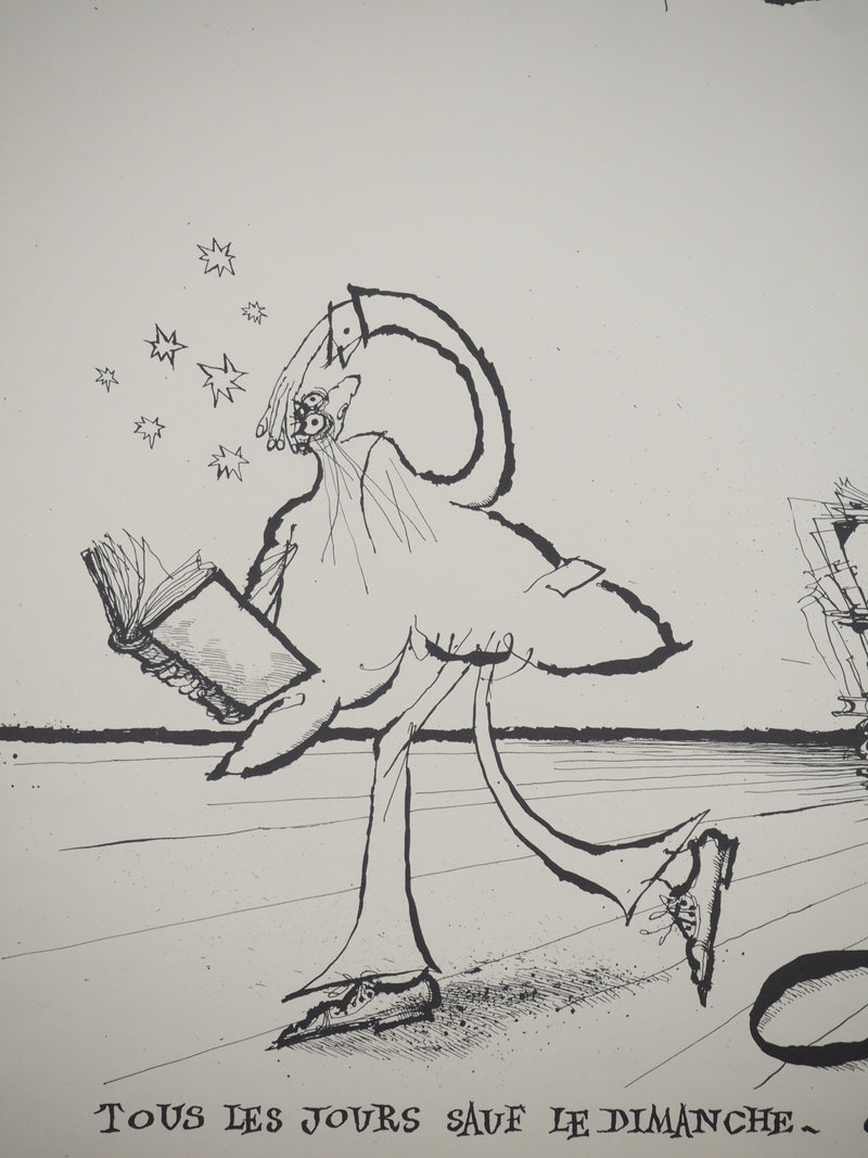Ronald SEARLE : Le cabinet des estampes, Lithographie originale (photo de détail 3) - Crédit photo : Galerie Art.Paris