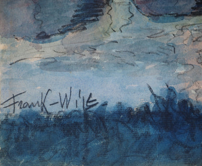 Frank WILL : La collégiale Notre-Dame de Mantes-la-Jolie, Aquarelle originale (photo de détail 2) - Crédit photo : Galerie Art.Paris