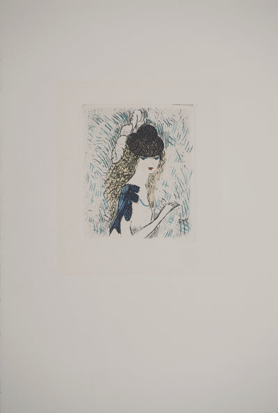 Marie LAURENCIN : Le chapeau sur les yeux, Gravure originale (photo de détail 2) - Crédit photo : Galerie Art.Paris