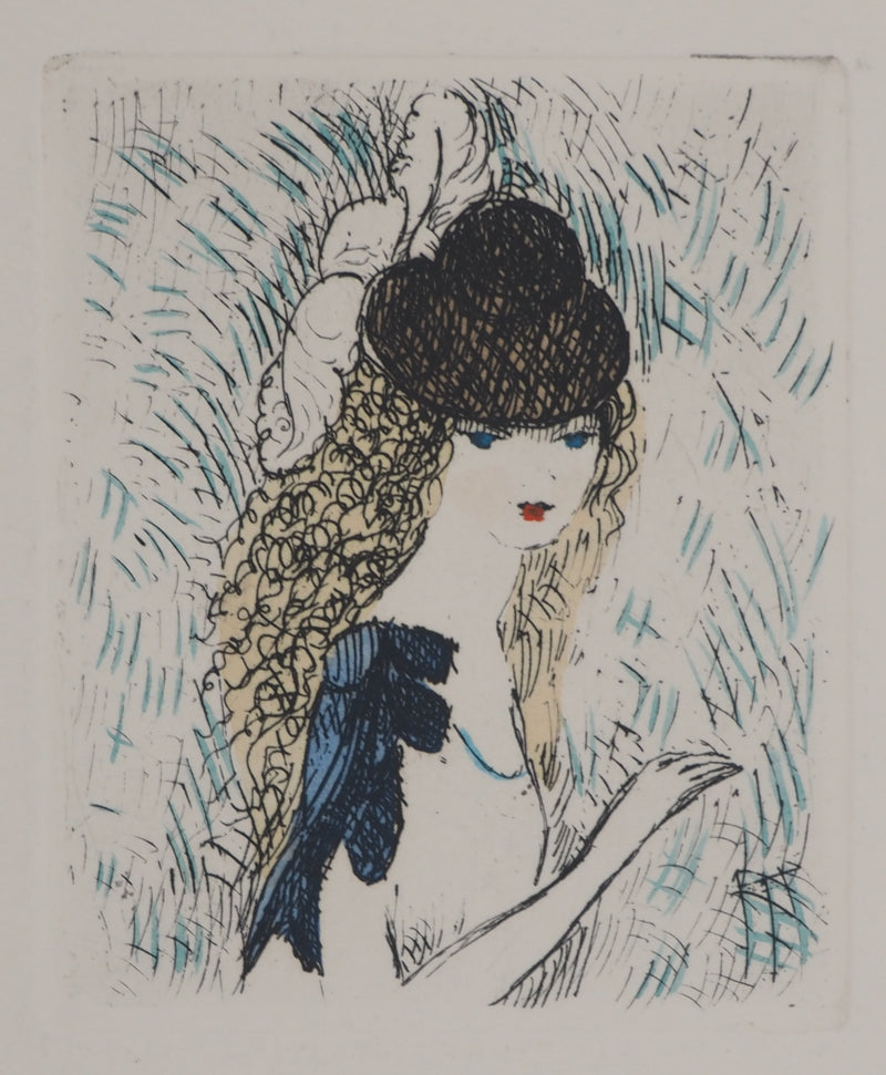 Marie LAURENCIN : Le chapeau sur les yeux, Gravure originale (vue générale) - Crédit photo : Galerie Art.Paris
