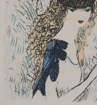 Marie LAURENCIN : Le chapeau sur les yeux, Gravure originale (photo de détail 4) - Crédit photo : Galerie Art.Paris