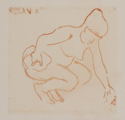Suzanne VALADON : Catherine accroupie, Gravure originale (vue générale) - Crédit photo : Galerie Art.Paris