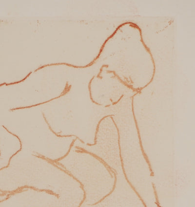 Suzanne VALADON : Catherine accroupie, Gravure originale (photo de détail 4) - Crédit photo : Galerie Art.Paris