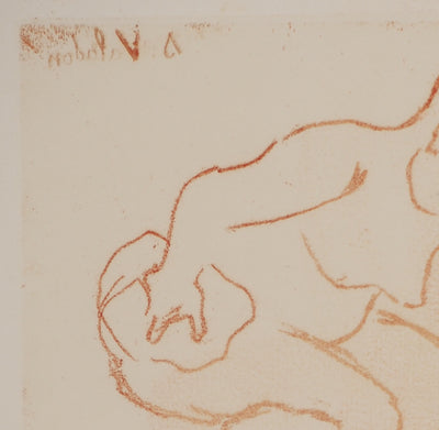 Suzanne VALADON : Catherine accroupie, Gravure originale (photo de détail 2) - Crédit photo : Galerie Art.Paris
