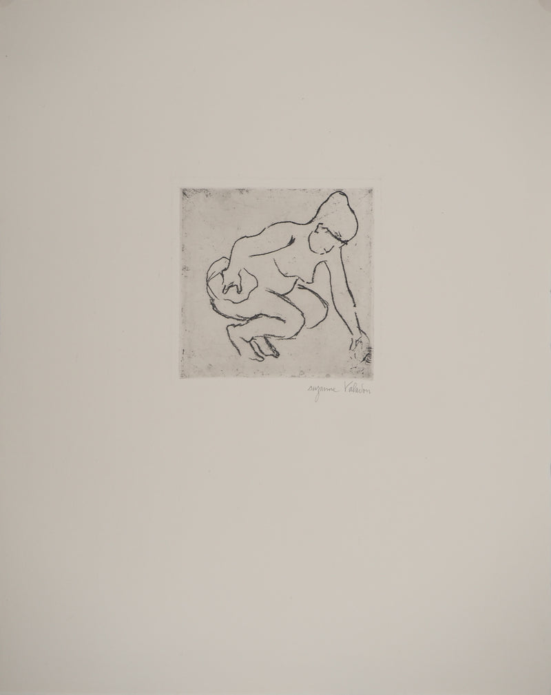 Suzanne VALADON : Catherine accroupie aux traits noirs, Gravure originale (photo de détail 2) - Crédit photo : Galerie Art.Paris