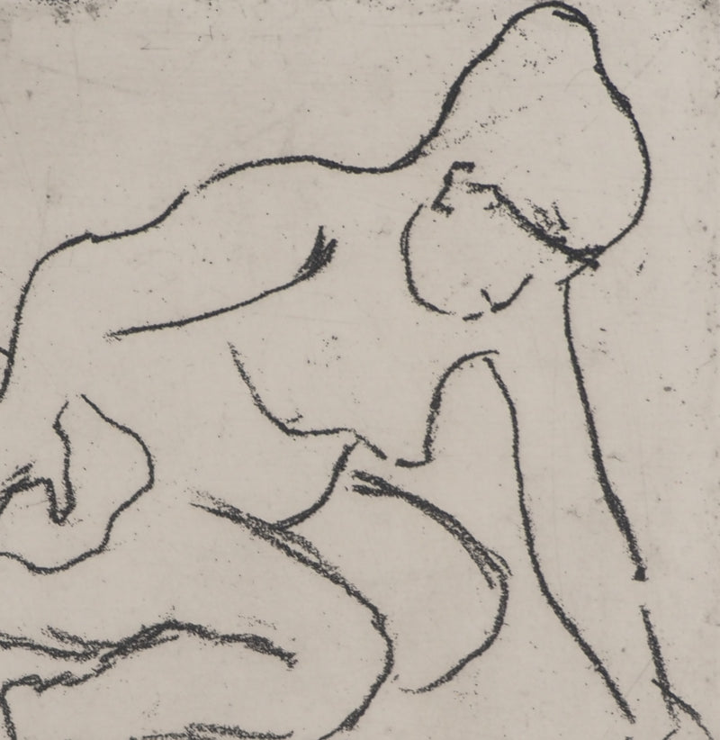 Suzanne VALADON : Catherine accroupie aux traits noirs, Gravure originale (photo de détail 5) - Crédit photo : Galerie Art.Paris