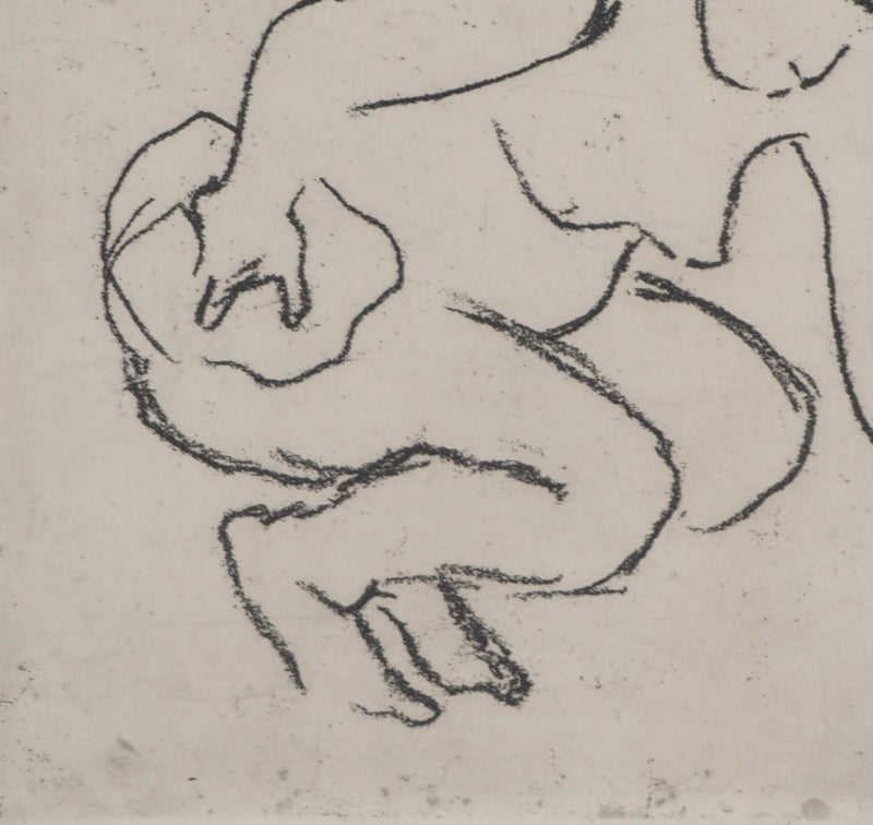 Suzanne VALADON : Catherine accroupie aux traits noirs, Gravure originale (photo de détail 6) - Crédit photo : Galerie Art.Paris