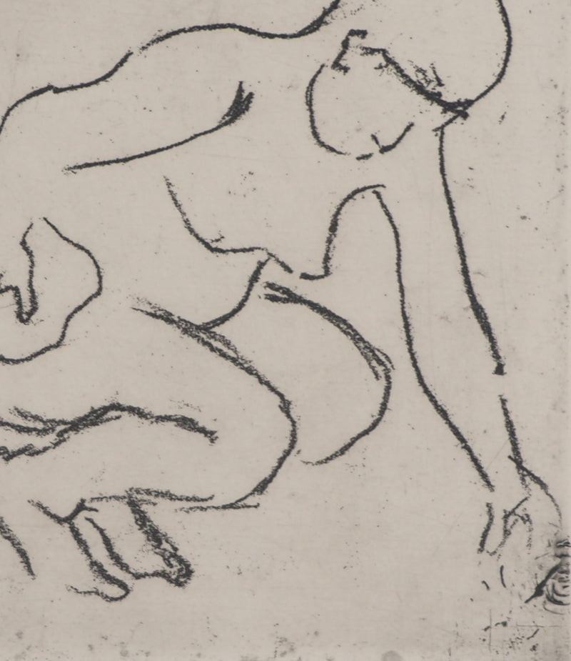 Suzanne VALADON : Catherine accroupie aux traits noirs, Gravure originale (photo de détail 7) - Crédit photo : Galerie Art.Paris