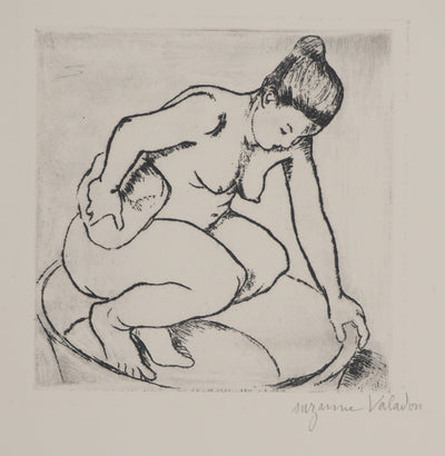 Suzanne VALADON : Catherine au tub, Gravure originale (vue générale) - Crédit photo : Galerie Art.Paris