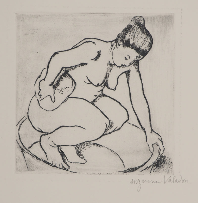 Suzanne VALADON : Catherine au tub, Gravure originale (vue générale) - Crédit photo : Galerie Art.Paris