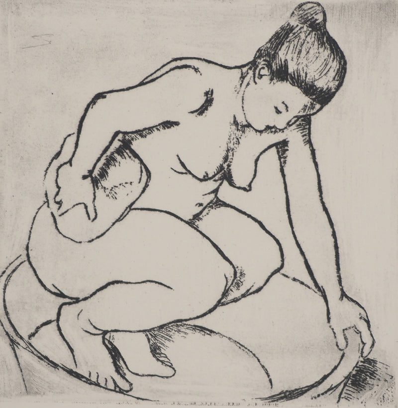 Suzanne VALADON : Catherine au tub, Gravure originale (photo de détail 5) - Crédit photo : Galerie Art.Paris